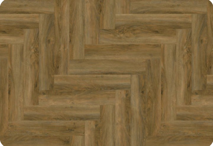 deZIGN Herringbone Borough Oak vinyl décor sample