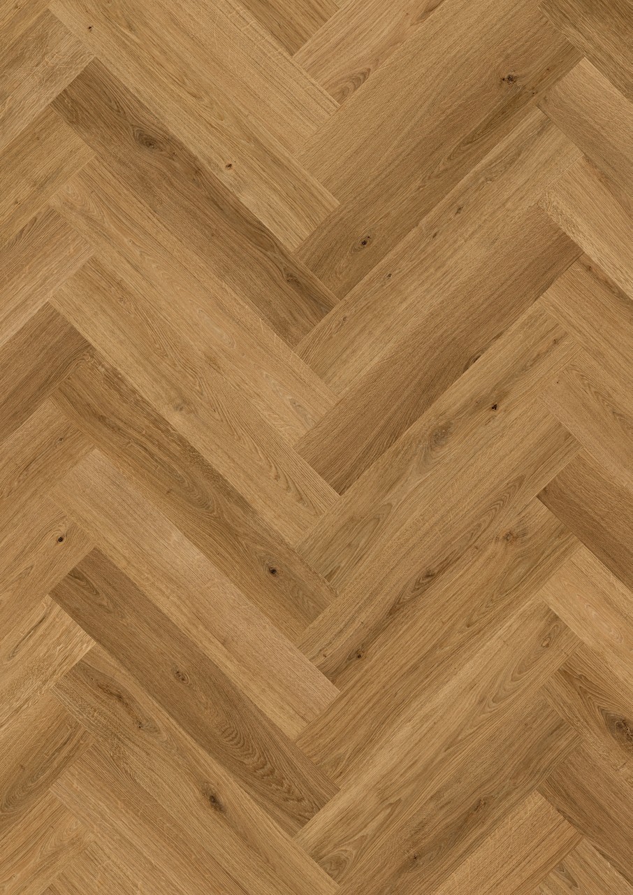 Pergo Kungshamn Herringbone Hazelwood Oak laminate décor sample